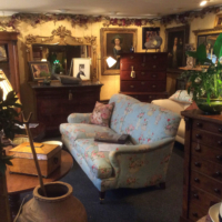sofa in antique shop